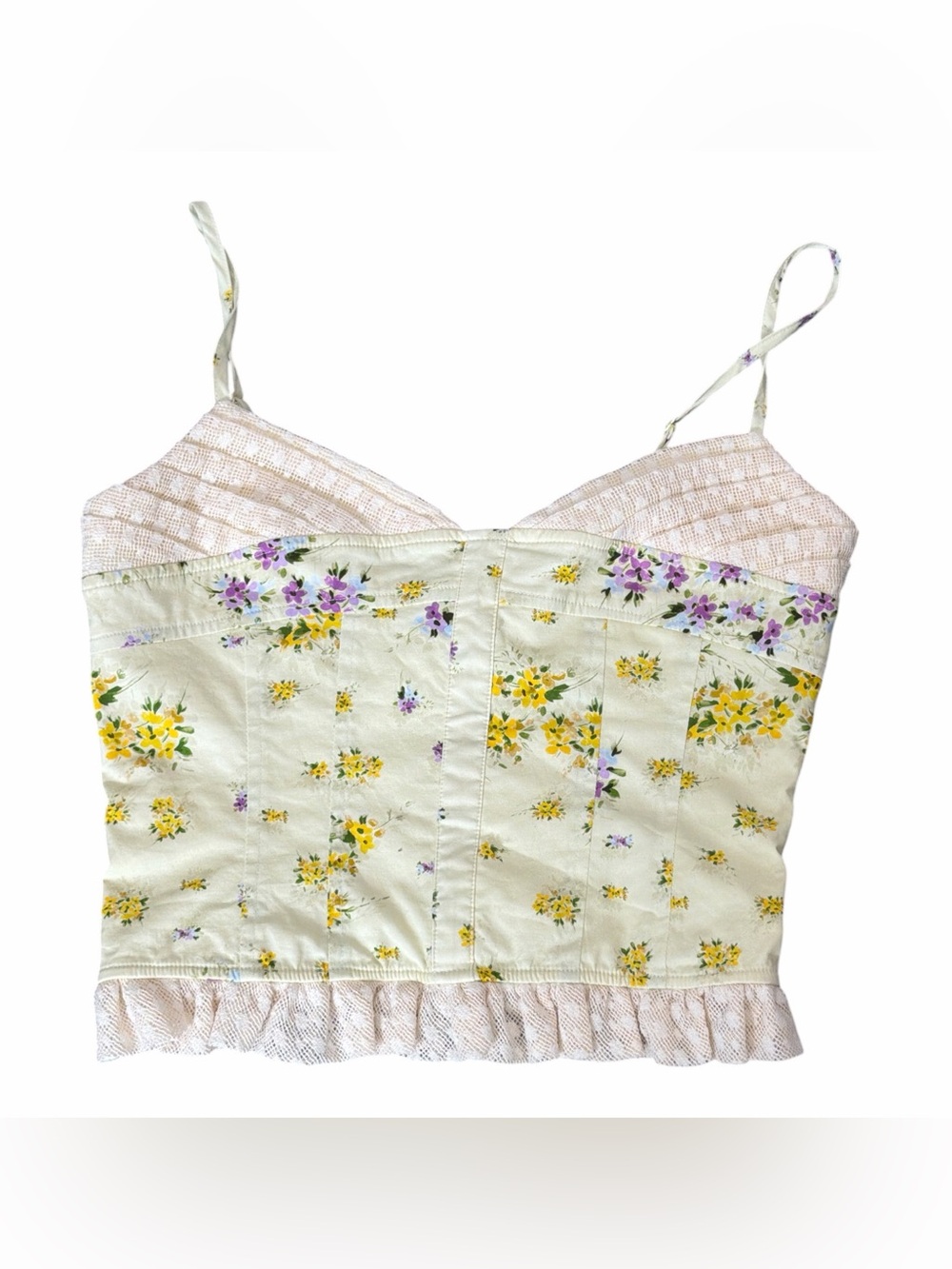 Steve Madden Women's Blossom Sleeveless Ruffle-Trim Top Size Small - Picture 2 of 7